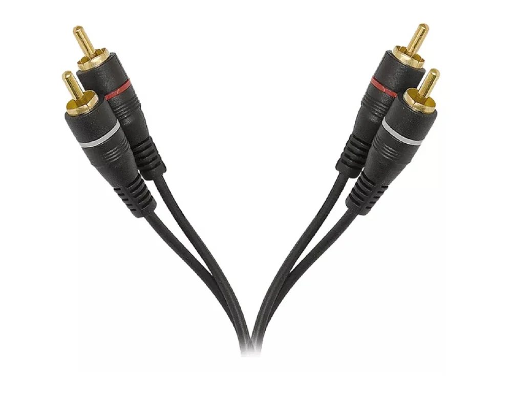 Imagem 2 de 5 do produto Cabo 2rca + 2rca Macho C/ Fio Terra Gold 5m Az