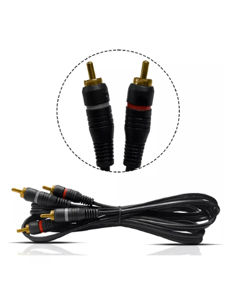 Imagem 3 de 5 do produto Cabo 2rca + 2rca Macho C/ Fio Terra Gold 5m Az