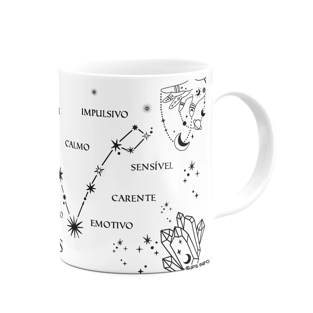 Imagem 3 de 3 do produto Caneca Dos Signos - Signo De Peixes - 325ml Branca