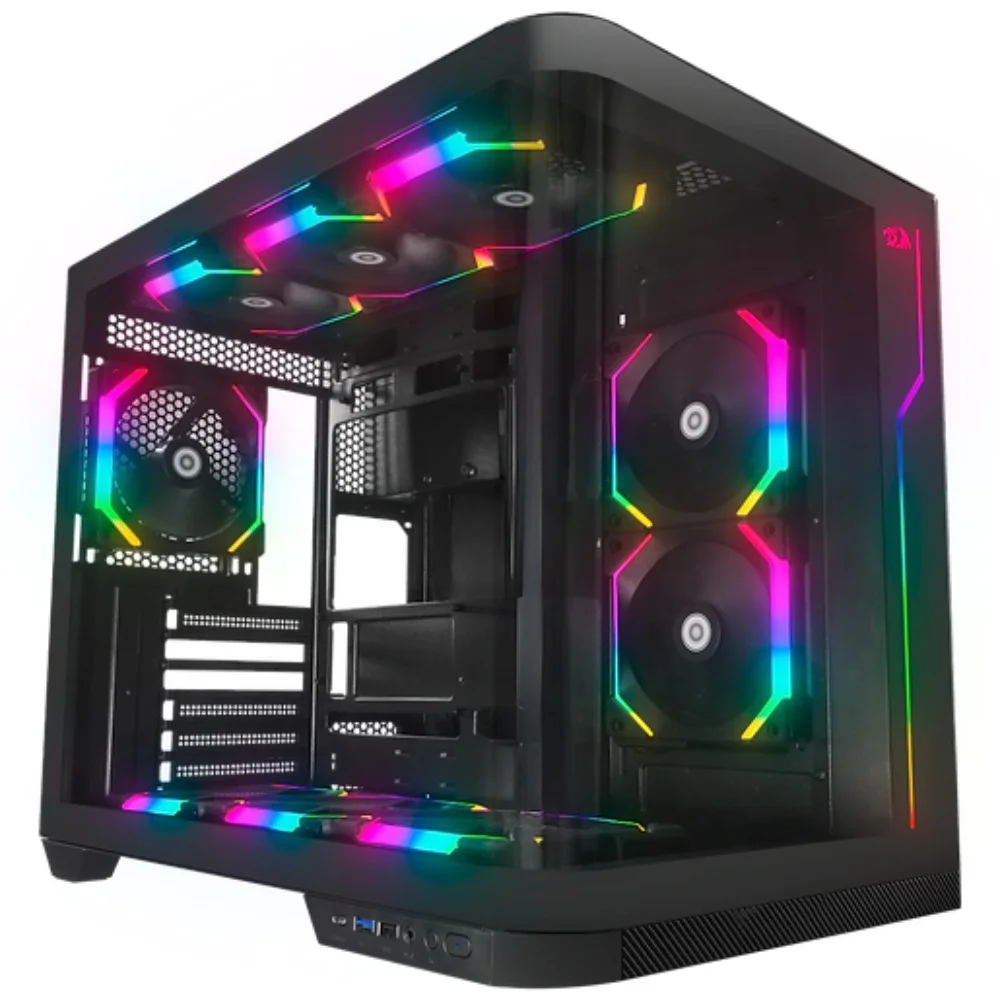 Gabinete Gamer Redragon Wideload Extreme Mid Tower Usb Tipo C Aquário Vidro Panorâmico