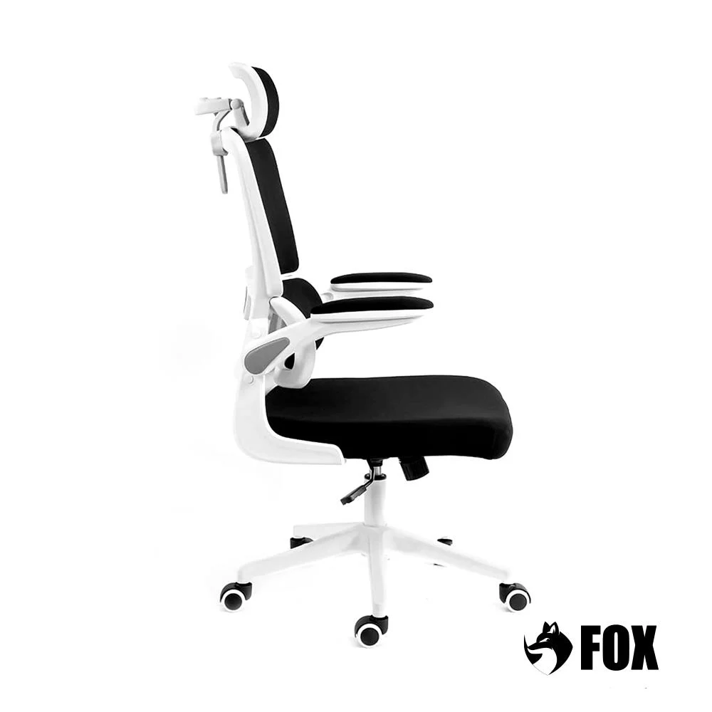 Imagem 4 de 5 do produto Cadeira Presidente Escritório Giratória Fox Office Preta E Branca - Z411