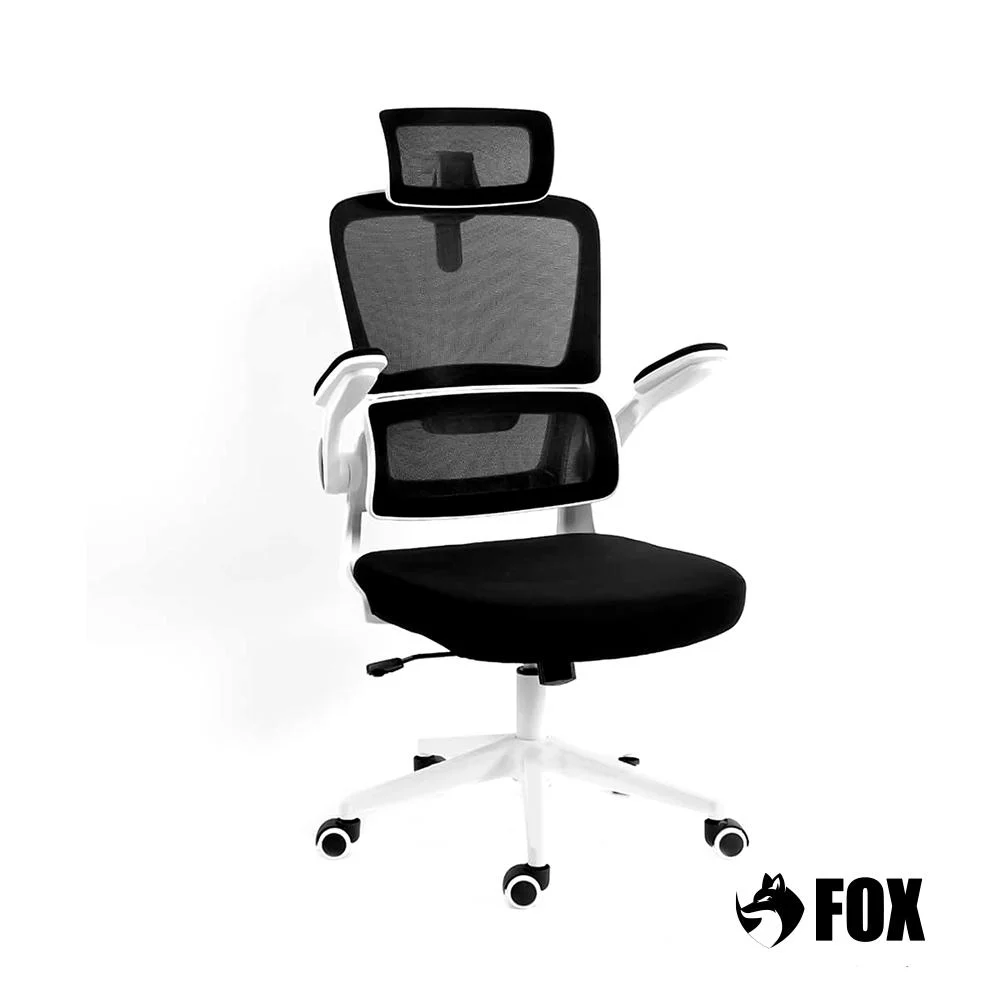 Imagem 5 de 5 do produto Cadeira Presidente Escritório Giratória Fox Office Preta E Branca - Z411