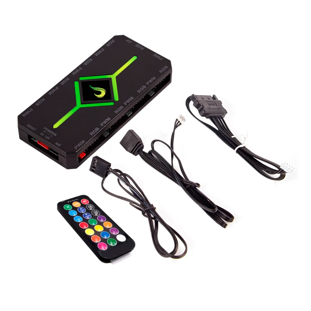 Imagem 3 de 5 do produto Controladora Gamer Para Cooler Rise Mode Pwm E RGB Hub - Rm-copw-RGB.