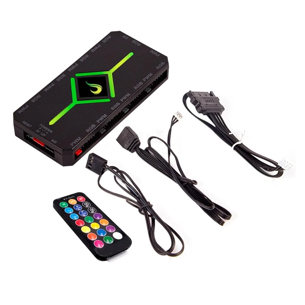 Imagem 5 de 5 do produto Controladora Gamer Para Cooler Rise Mode Pwm E RGB Hub - Rm-copw-RGB.