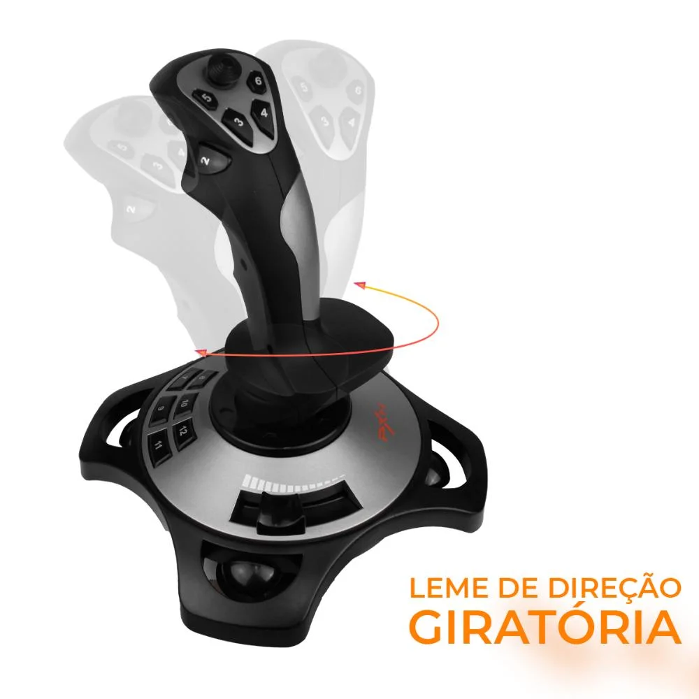 Imagem 3 de 5 do produto Controle Gamer Flight Stick Joystick Simulador Voo Piloto Computador PC
