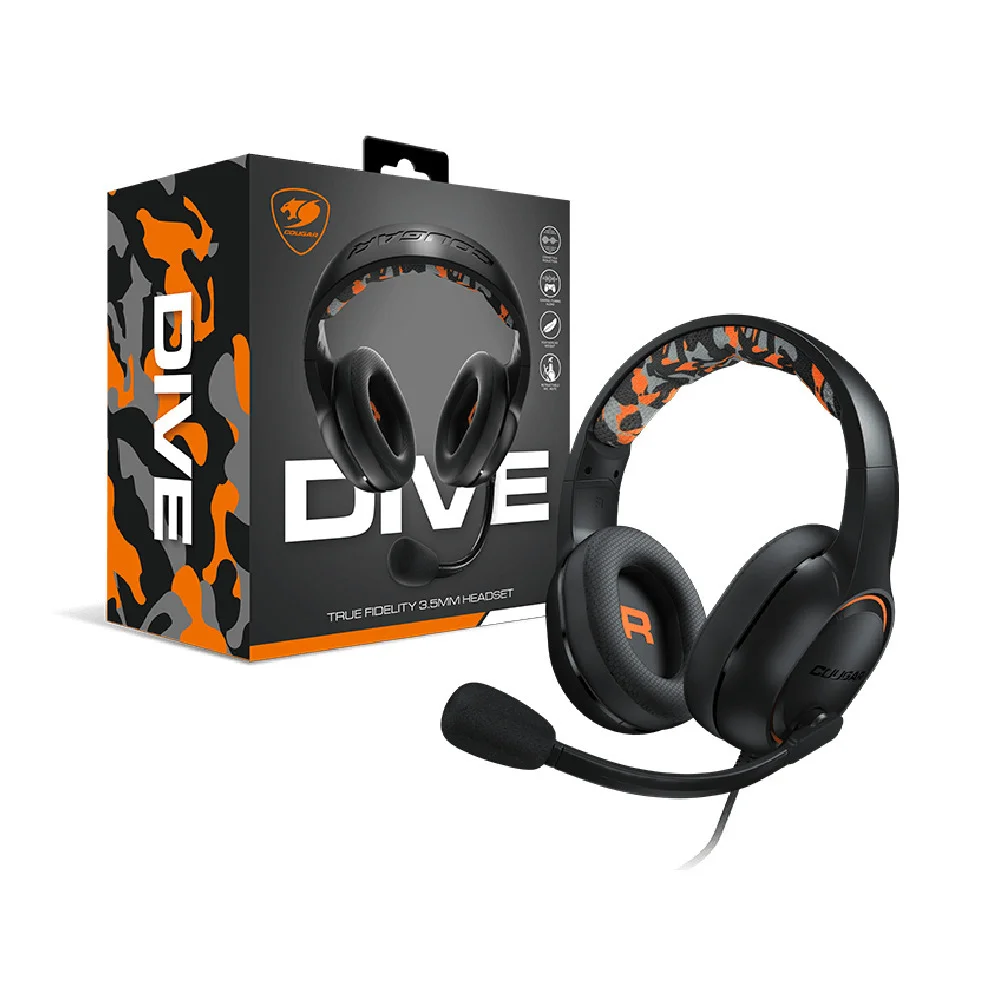 Imagem 5 de 5 do produto Headset Gamer Cougar Dive 3.5mm C/microfone 50mm Preto - Cgr-p508-270