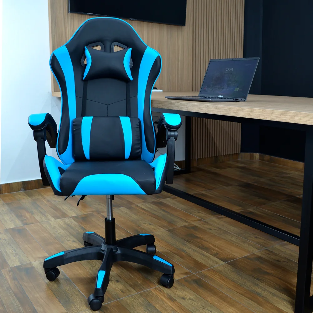 Cadeira Gamer Ergonômica Start Line Para Escritório Azul Azul Cadeira Gamer Ergonômica Start Line Para Escritório Azul Azul