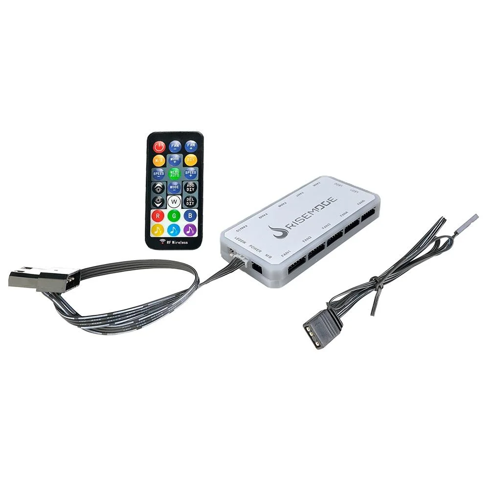 Imagem 3 de 5 do produto Controladora Gamer Para Cooler Rise Mode Sound ARGB 6p 10 Fans - Rm-cos-aRGB