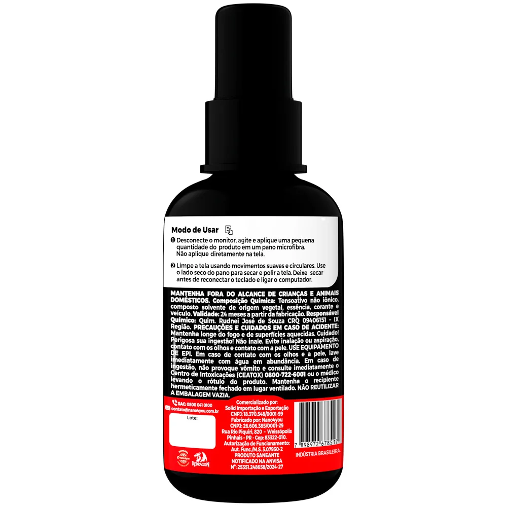 Imagem 5 de 5 do produto Limpa Tela Monitor Redragon 60ml Clarity