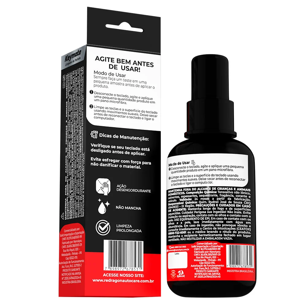 Imagem 4 de 5 do produto Limpa Teclado Redragon 60ml Keymate