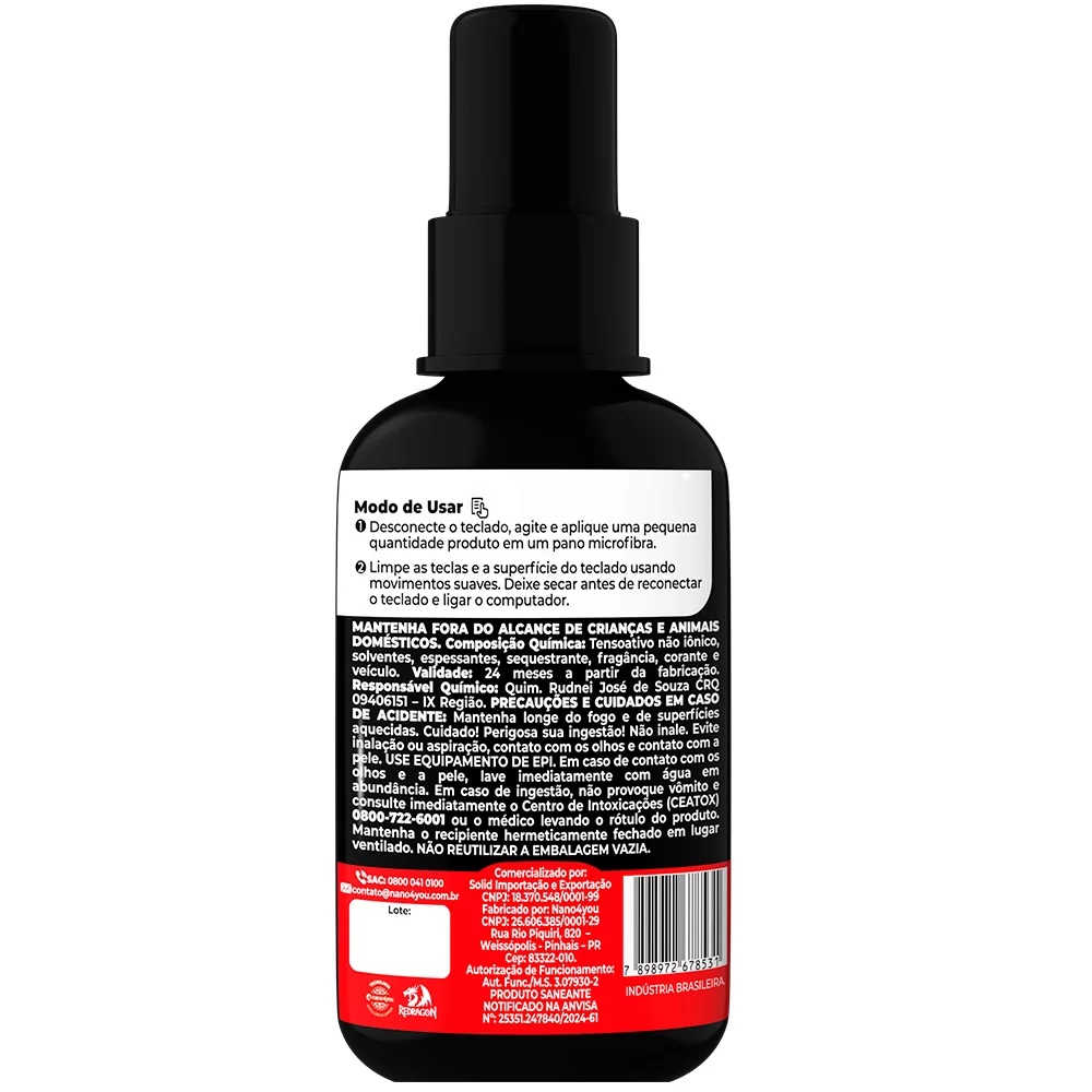 Imagem 5 de 5 do produto Limpa Teclado Redragon 60ml Keymate