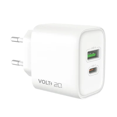 Carregador 20w Com 1 Usb E 1 Usb-c Volt Branco