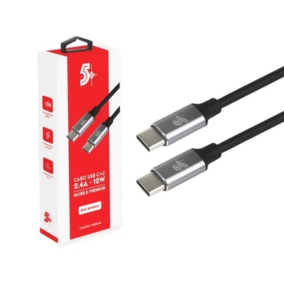 Cabo Usb C Para Usb C 5+ 2.0 Aluminum Mobile Premium 1,2m