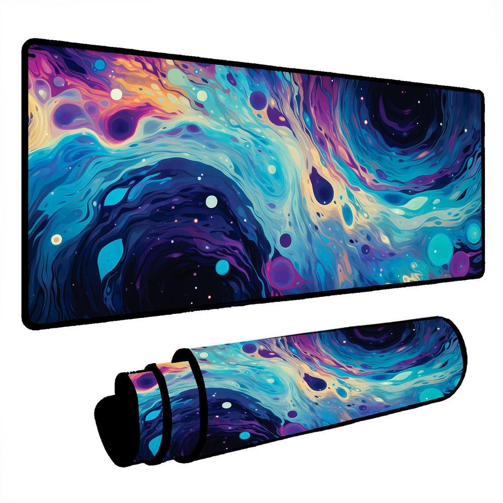 Novo Mouse Pad Gamer Deskpad Speed Extra Grande Borda Costurada Profissional 70x35 - Bubble Blue Novo Mouse Pad Gamer Deskpad Speed Extra Grande Borda Costurada Profissional 70x35 - Bubble Blue