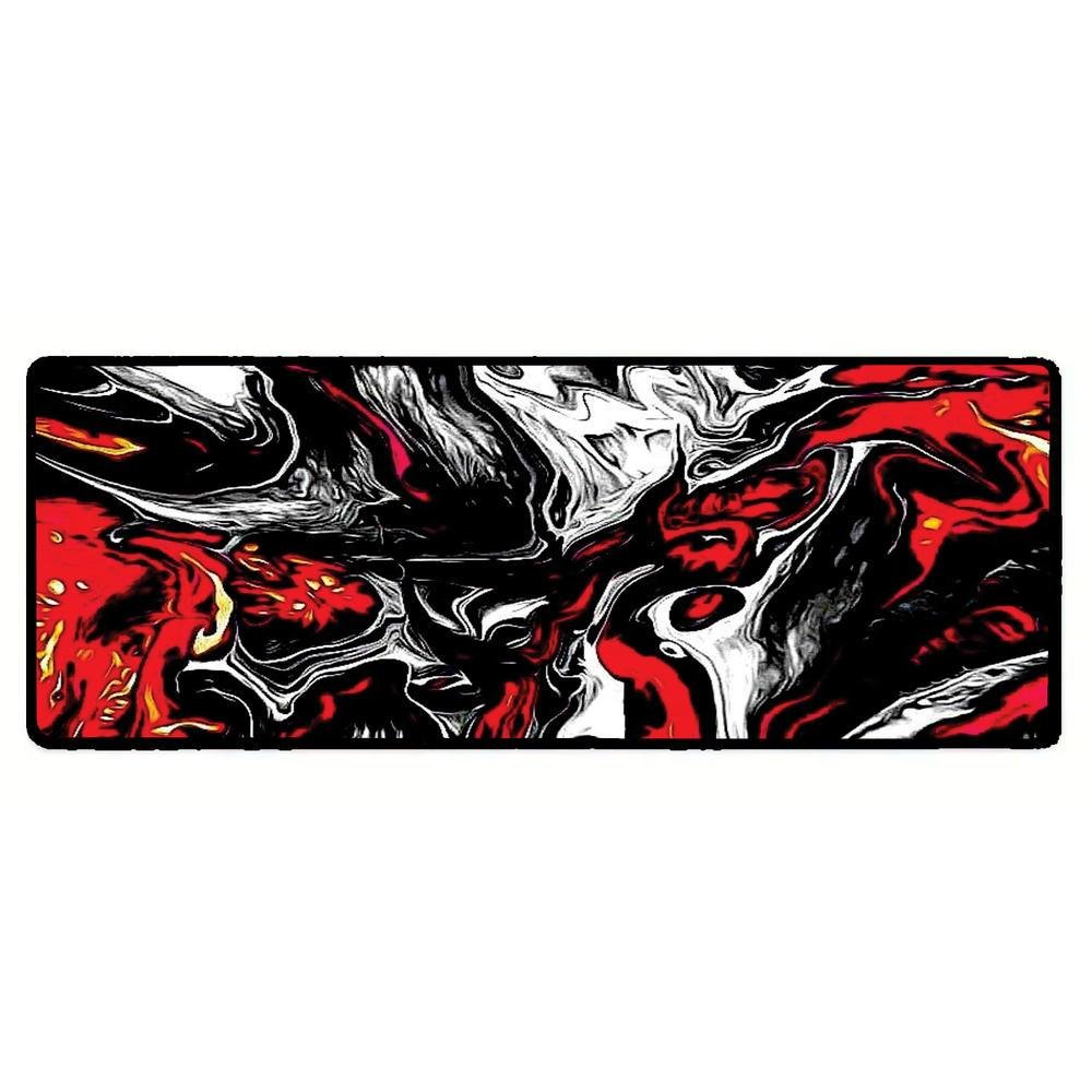 Novo Mouse Pad Gamer Deskpad Speed Extra Grande Borda Costurada Profissional 70x35 - Liquid Branco Vermelho Novo Mouse Pad Gamer Deskpad Speed Extra Grande Borda Costurada Profissional 70x35 - Liquid Branco Vermelho