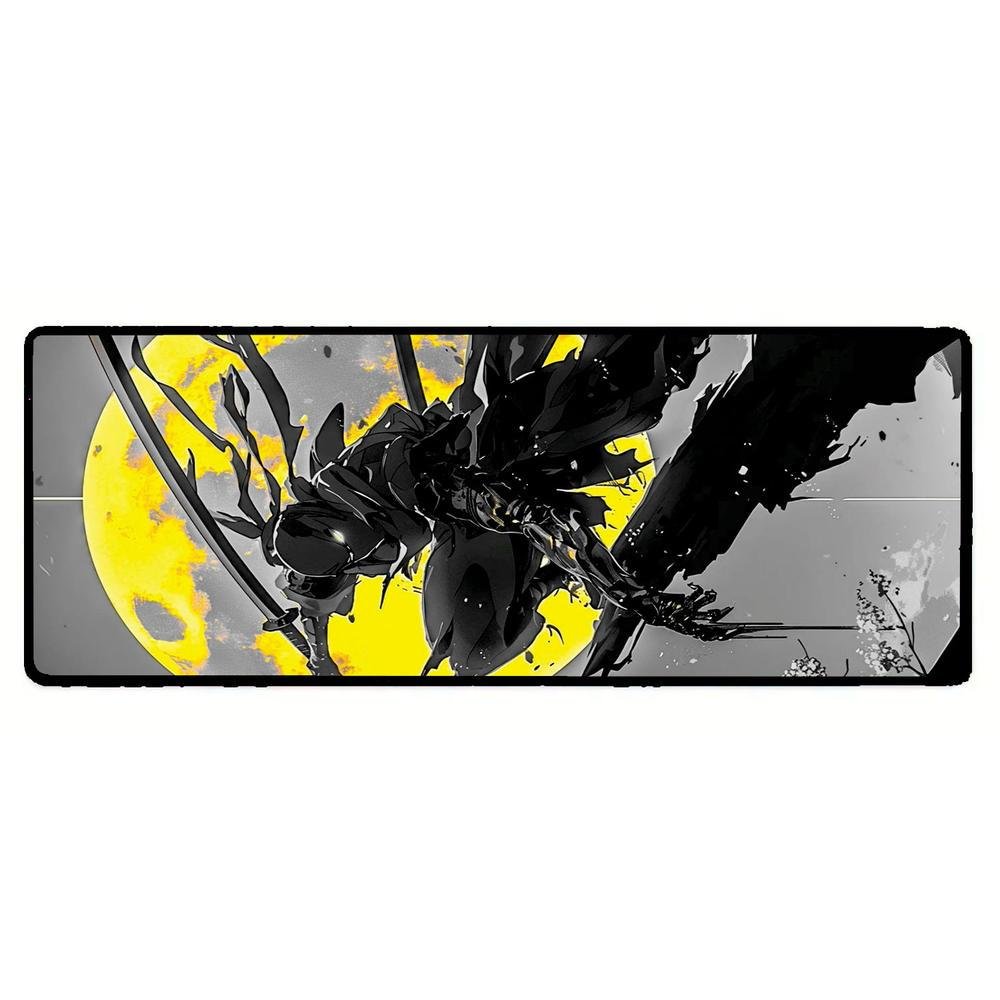Novo Mouse Pad Gamer Deskpad Speed Extra Grande Borda Costurada Profissional 70x30  - Ninja Lua