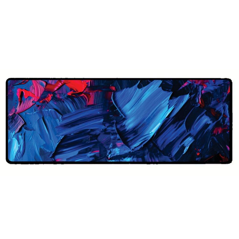 Novo Mouse Pad Gamer Deskpad Speed Extra Grande Borda Costurada Profissional 120x40 - Tinta Azul Vermelho Novo Mouse Pad Gamer Deskpad Speed Extra Grande Borda Costurada Profissional 120x40 - Tinta Azul Vermelho