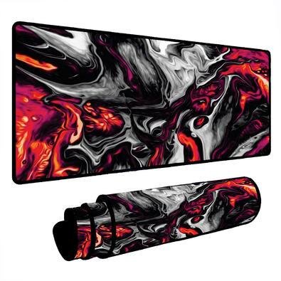 Novo Mouse Pad Gamer Deskpad Speed Extra Grande Borda Costurada Profissional 90x50  - Fogo Flamejante