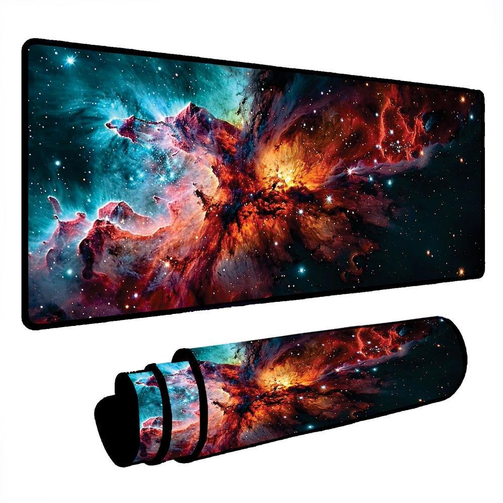 Novo Mouse Pad Gamer Deskpad Speed Extra Grande Borda Costurada Profissional 120x40 - Universo Nebulosa Novo Mouse Pad Gamer Deskpad Speed Extra Grande Borda Costurada Profissional 120x40 - Universo Nebulosa