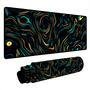 Novo Mouse Pad Gamer Deskpad Speed Extra Grande Borda Costurada Profissional 90x50  - Geológico Azul Amarelo