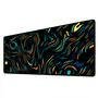 Novo Mouse Pad Gamer Deskpad Speed Extra Grande Borda Costurada Profissional 90x50  - Geológico Azul Amarelo