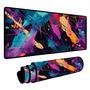 Novo Mouse Pad Gamer Deskpad Speed Extra Grande Borda Costurada Profissional 90x40  - Splash Laranja E Roxo