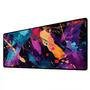 Novo Mouse Pad Gamer Deskpad Speed Extra Grande Borda Costurada Profissional 90x40  - Splash Laranja E Roxo