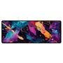 Novo Mouse Pad Gamer Deskpad Speed Extra Grande Borda Costurada Profissional 90x40  - Splash Laranja E Roxo