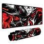 Novo Mouse Pad Gamer Deskpad Speed Extra Grande Borda Costurada Profissional 70x30  - Liquid Branco Vermelho