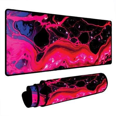 Novo Mouse Pad Gamer Deskpad Speed Extra Grande Borda Costurada Profissional 70x30  - Liquid  Rosa Preto