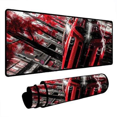 Novo Mouse Pad Gamer Deskpad Speed Extra Grande Borda Costurada Profissional 80x40 - Muscle Vermelho