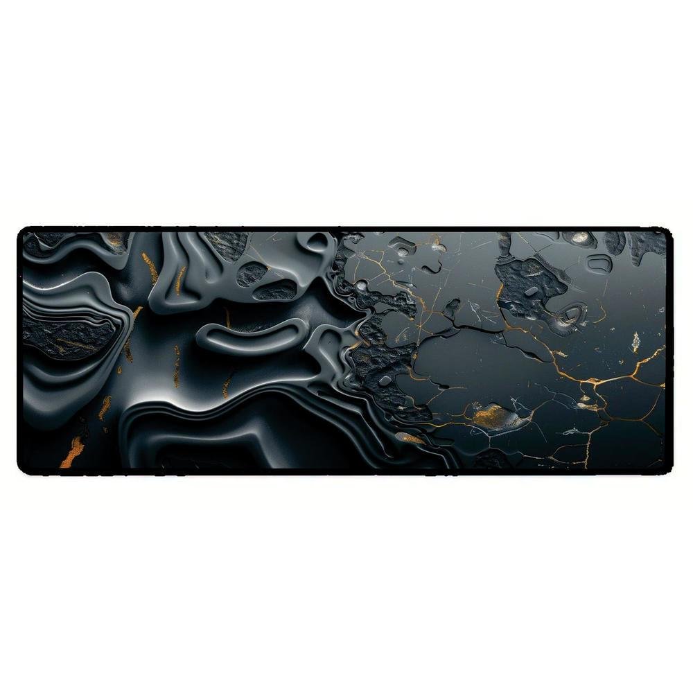Novo Mouse Pad Gamer Deskpad Speed Extra Grande Borda Costurada Profissional 70x30  - Rochas Cinzas
