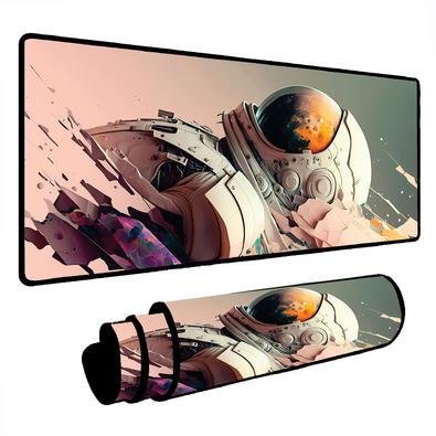 Novo Mouse Pad Gamer Deskpad Speed Extra Grande Borda Costurada Profissional 70x35 - Astronauta