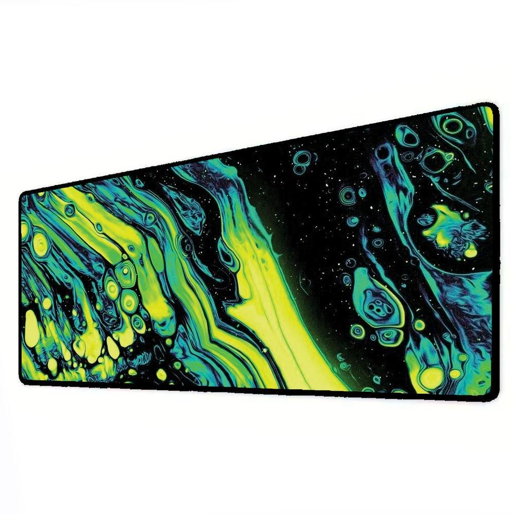 Novo Mouse Pad Gamer Deskpad Speed Extra Grande Borda Costurada Profissional 80x40 - Liquid Verde Preto Novo Mouse Pad Gamer Deskpad Speed Extra Grande Borda Costurada Profissional 80x40 - Liquid Verde Preto