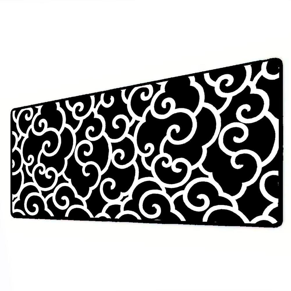 Novo Mouse Pad Gamer Deskpad Speed Extra Grande Borda Costurada Profissional 80x40 - Nuvens Preto Branco Novo Mouse Pad Gamer Deskpad Speed Extra Grande Borda Costurada Profissional 80x40 - Nuvens Preto Branco