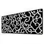 Novo Mouse Pad Gamer Deskpad Speed Extra Grande Borda Costurada Profissional 80x40  - Nuvens Preto Branco