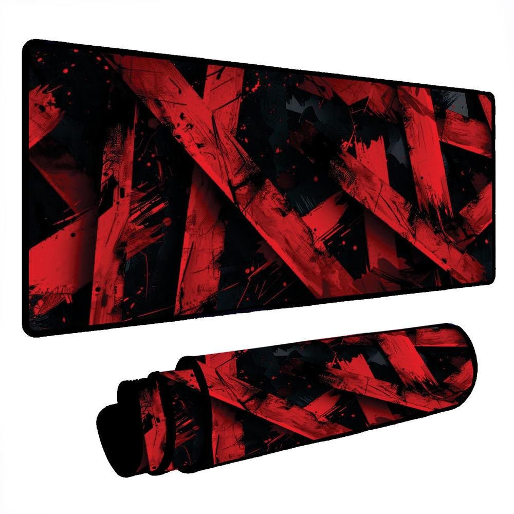 Novo Mouse Pad Gamer Deskpad Speed Extra Grande Borda Costurada Profissional 120x60 - Barras Vermelho Novo Mouse Pad Gamer Deskpad Speed Extra Grande Borda Costurada Profissional 120x60 - Barras Vermelho