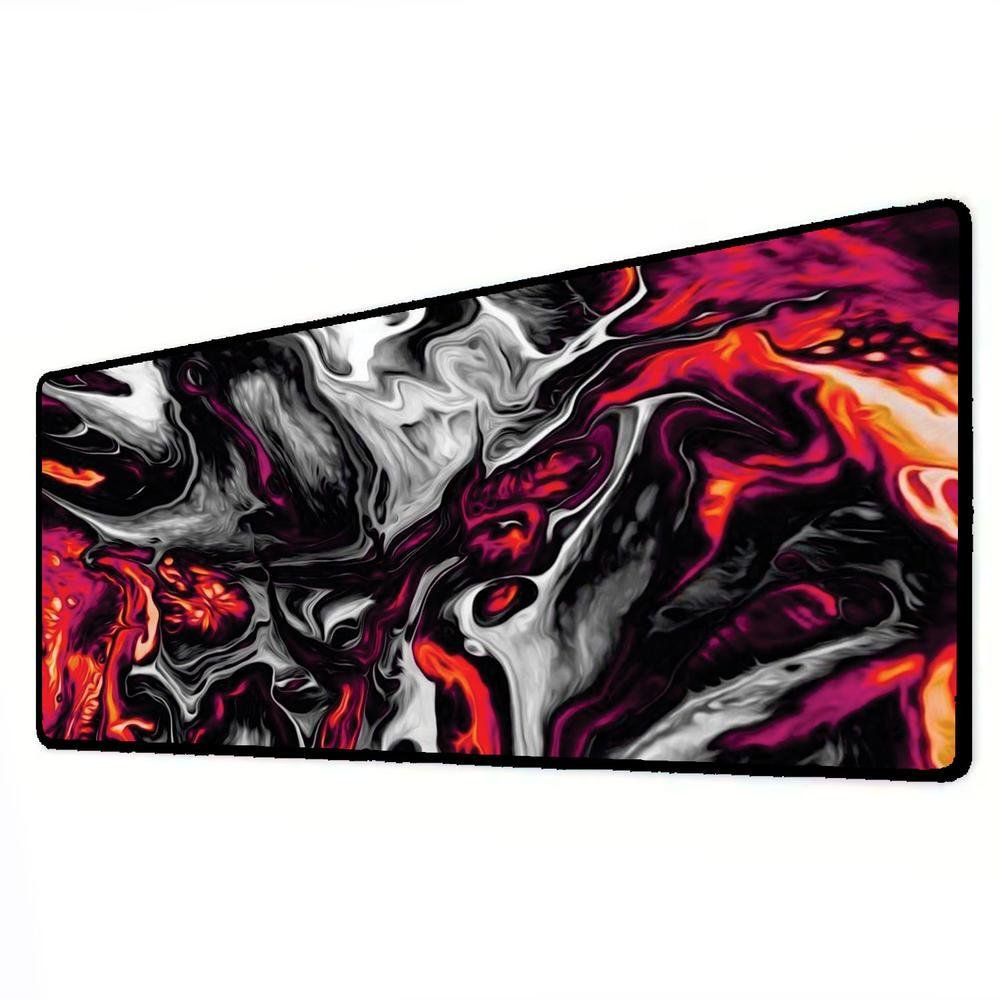 Novo Mouse Pad Gamer Deskpad Speed Extra Grande Borda Costurada Profissional 120x60  - Fogo Flamejante