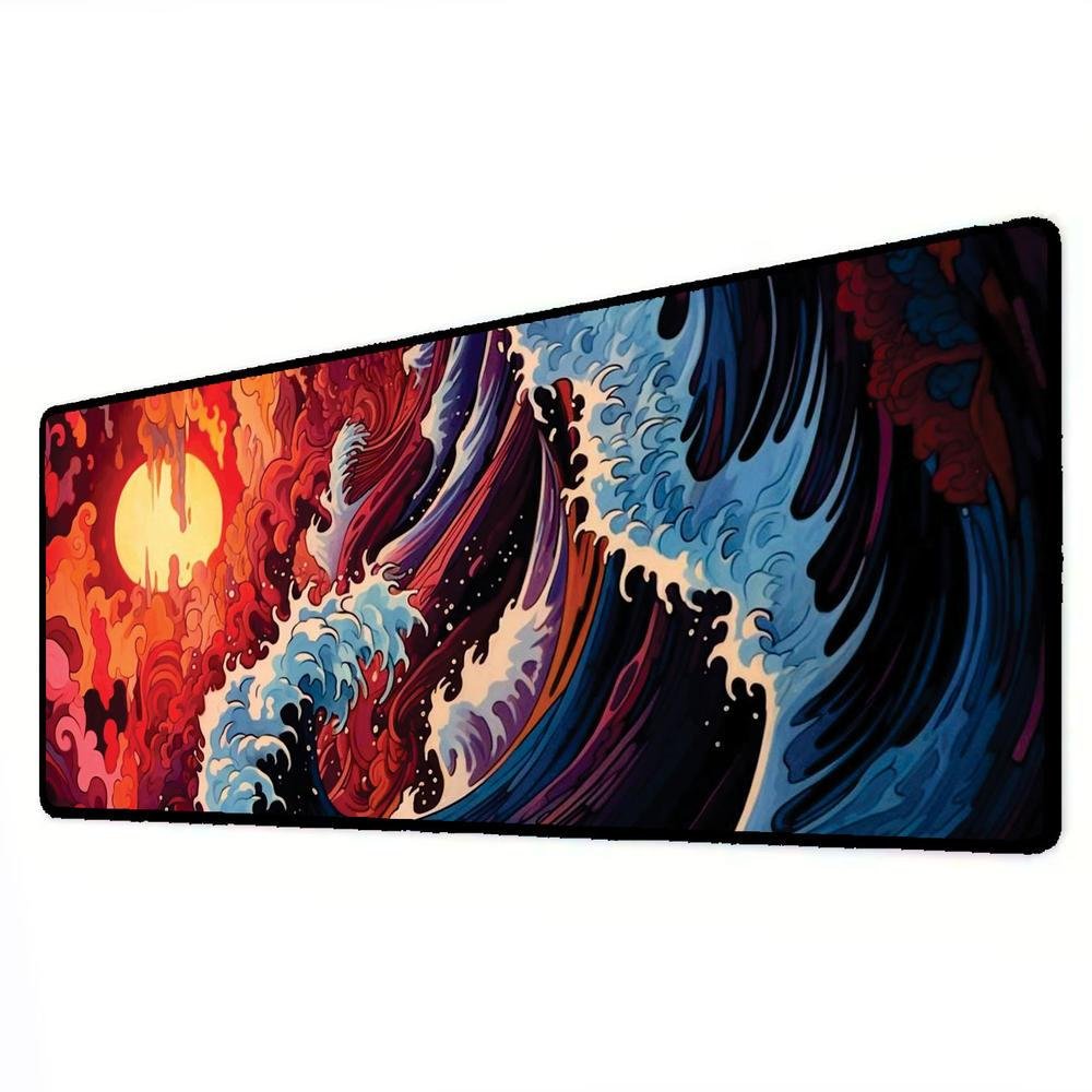Novo Mouse Pad Gamer Deskpad Speed Extra Grande Borda Costurada Profissional 60x30 - Onda Por Do Sol Novo Mouse Pad Gamer Deskpad Speed Extra Grande Borda Costurada Profissional 60x30 - Onda Por Do Sol
