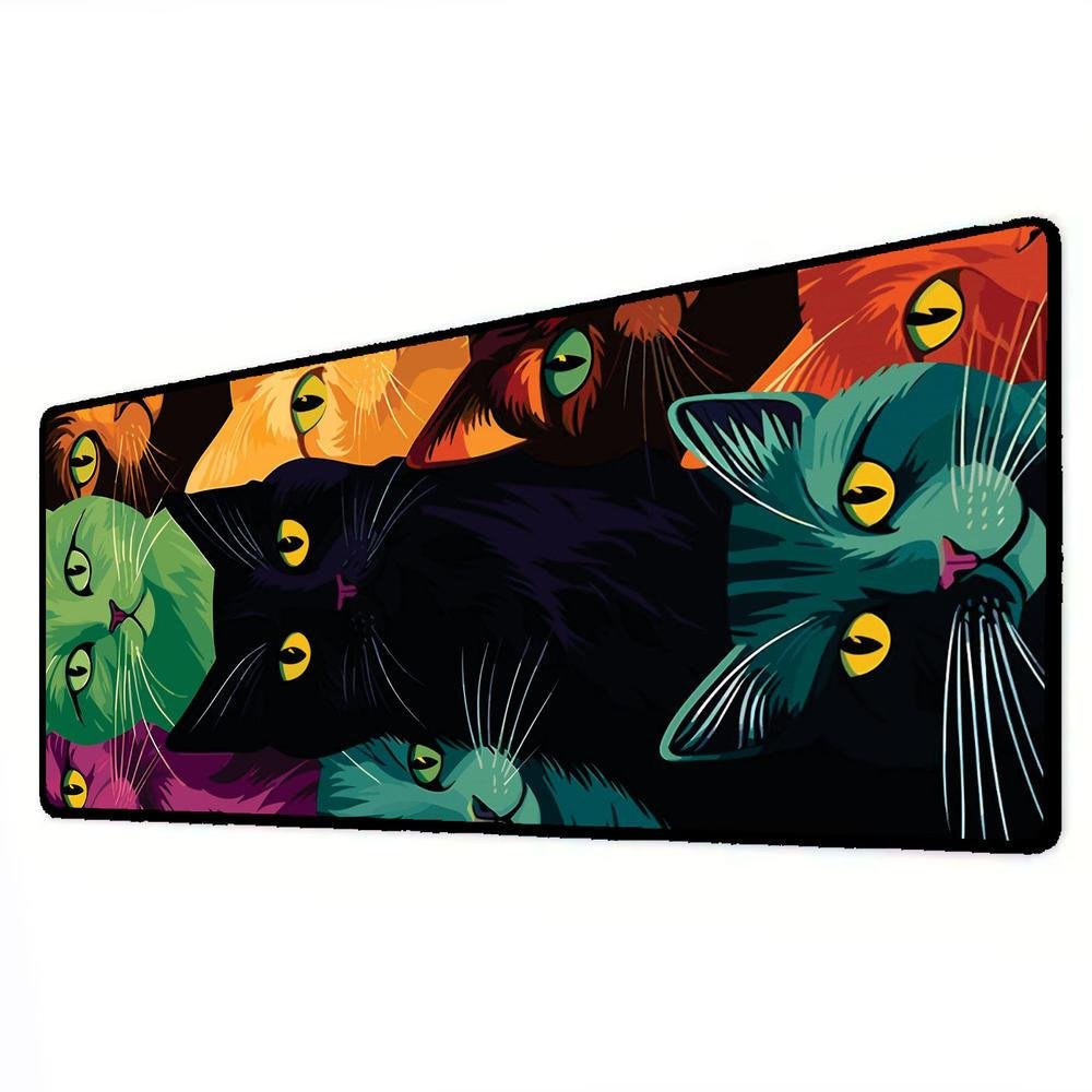 Novo Mouse Pad Gamer Deskpad Speed Extra Grande Borda Costurada Profissional 120x40 - Gatinho Colors Novo Mouse Pad Gamer Deskpad Speed Extra Grande Borda Costurada Profissional 120x40 - Gatinho Colors