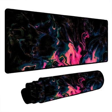 Novo Mouse Pad Gamer Deskpad Speed Extra Grande Borda Costurada Profissional 70x35 - Pintura Abstrata