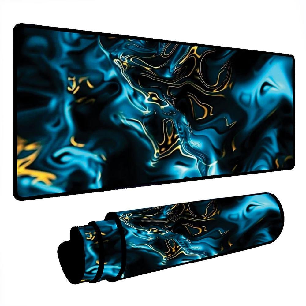 Novo Mouse Pad Gamer Deskpad Speed Extra Grande Borda Costurada Profissional 70x35 - Liquid Azul Amarelo Novo Mouse Pad Gamer Deskpad Speed Extra Grande Borda Costurada Profissional 70x35 - Liquid Azul Amarelo