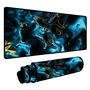 Novo Mouse Pad Gamer Deskpad Speed Extra Grande Borda Costurada Profissional 70x35  - Liquid Azul Amarelo