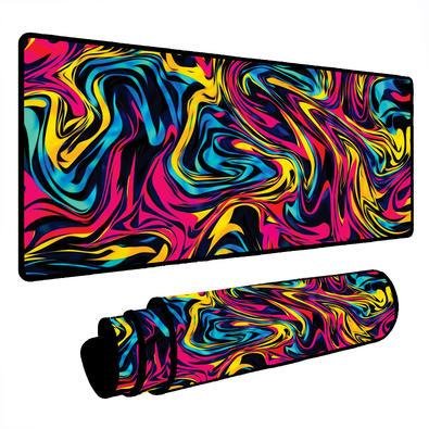Novo Mouse Pad Gamer Deskpad Speed Extra Grande Borda Costurada Profissional 90x40  - Liquid Colorido