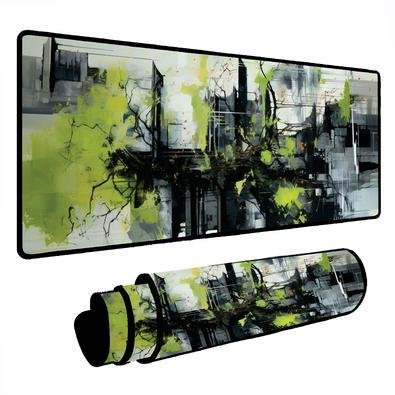 Novo Mouse Pad Gamer Deskpad Speed Extra Grande Borda Costurada Profissional 90x50 - Frame Abstrato