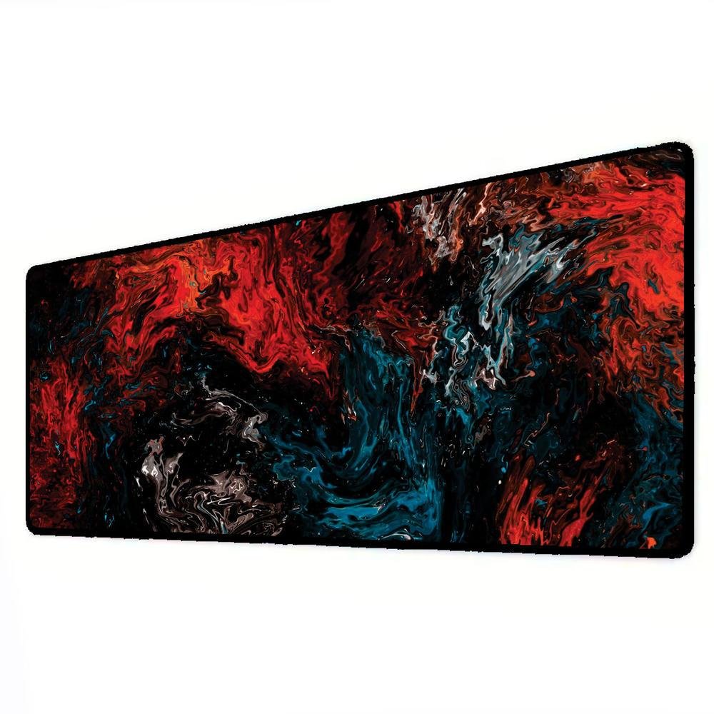 Novo Mouse Pad Gamer Deskpad Speed Extra Grande Borda Costurada Profissional 90x50 - Pintura Vermelho E Azul Novo Mouse Pad Gamer Deskpad Speed Extra Grande Borda Costurada Profissional 90x50 - Pintura Vermelho E Azul