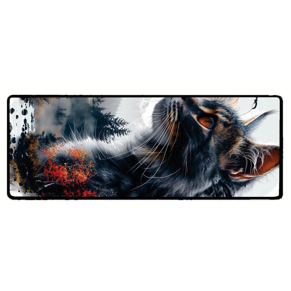 Novo Mouse Pad Gamer Deskpad Speed Extra Grande Borda Costurada Profissional 90x50 - Gato Arvores Novo Mouse Pad Gamer Deskpad Speed Extra Grande Borda Costurada Profissional 90x50 - Gato Arvores
