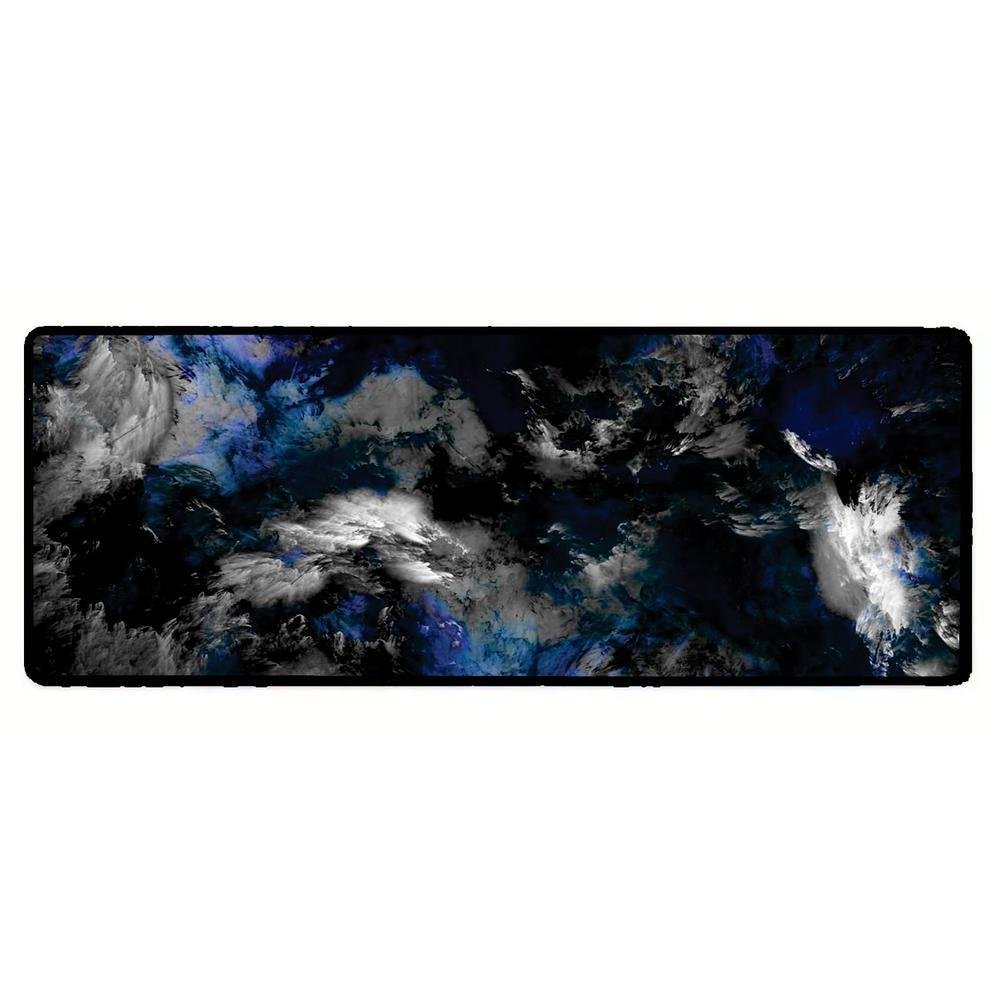 Novo Mouse Pad Gamer Deskpad Speed Extra Grande Borda Costurada Profissional 70x35 - Fumaça Azul Branco Novo Mouse Pad Gamer Deskpad Speed Extra Grande Borda Costurada Profissional 70x35 - Fumaça Azul Branco