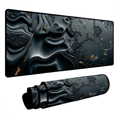 Novo Mouse Pad Gamer Deskpad Speed Extra Grande Borda Costurada Profissional 60x30 - Rochas Cinzas