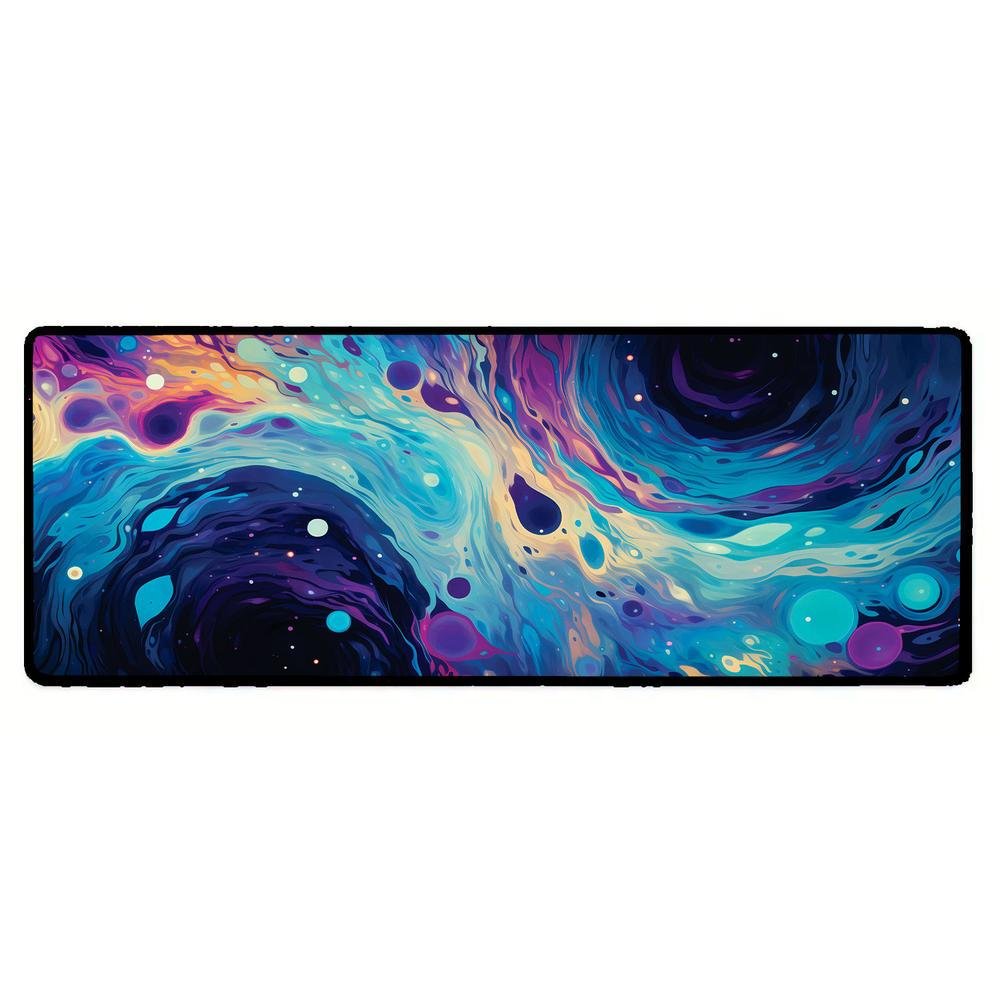 Novo Mouse Pad Gamer Deskpad Speed Extra Grande Borda Costurada Profissional 90x40  - Bubble Blue